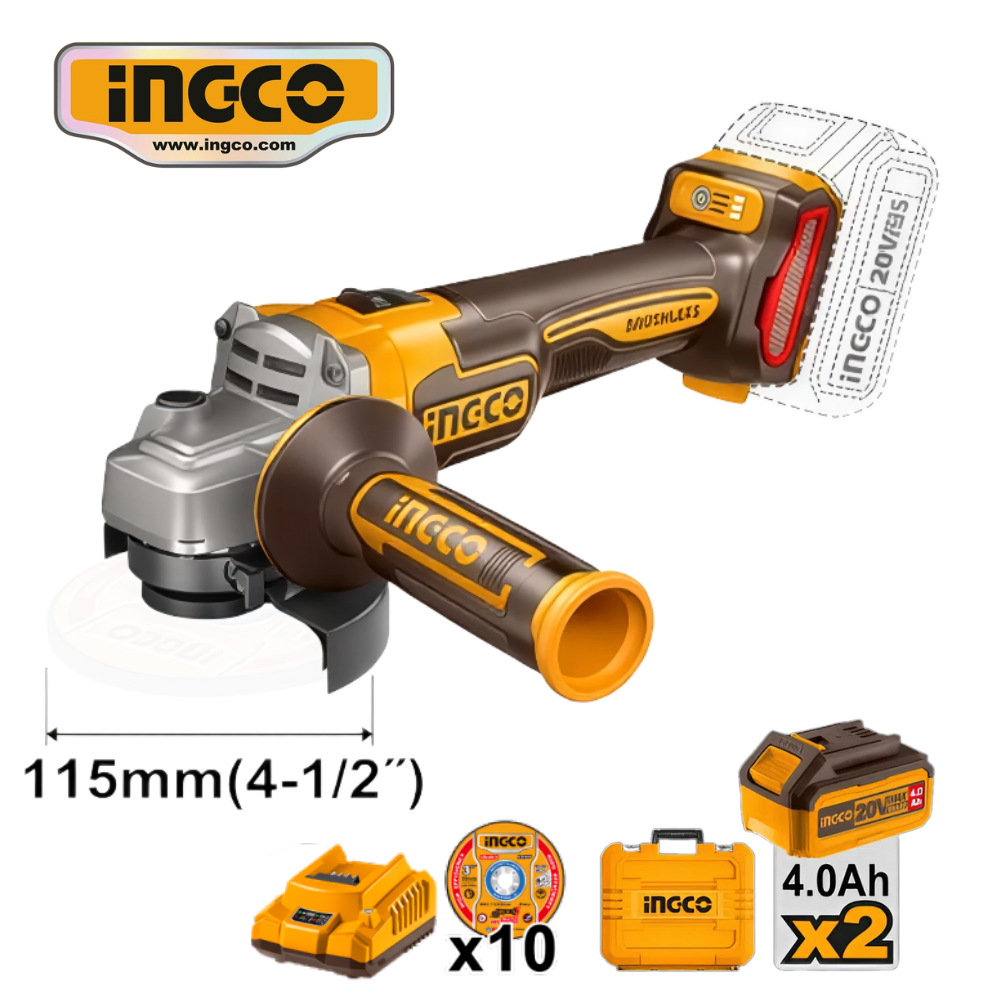 CAGLI211542 web ESMERIL 4 1/2" + 2 BATERÍAS 4.0AH + CARGADOR + ACCESORIOS - #CAGLI211542 - Imagen 1