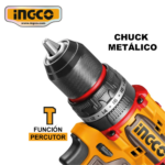 TALADRO CON PERCUTOR 86NM + BATERÍA + CARGADOR + ACCESORIOS - #CIDLI20868 - Imagen 2