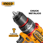 TALADRO PERCUTOR 96NM + 2 BATERÍAS 4.0AH + CARGADOR + ACCESORIOS - #CIDLI20968 - Imagen 2