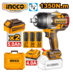 LLAVE DE IMPACTO 3/4" DE 1350NM + DADOS - #CIWLI20135