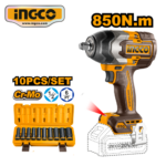 SET 2pz LLAVE DE IMPACTO 850NM + LINTERNA 24W + JUEGO DADOS + 2 BATERÍAS 5.0AH - #COSLI241181 - Imagen 2