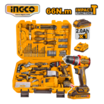 SET 165PZ TALADRO PERCUTOR 66NM + ACCESORIOS - #HKTHP11651