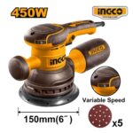 LIJADORA ROTO ORBITAL 450W 150MM (6") - #RS4516