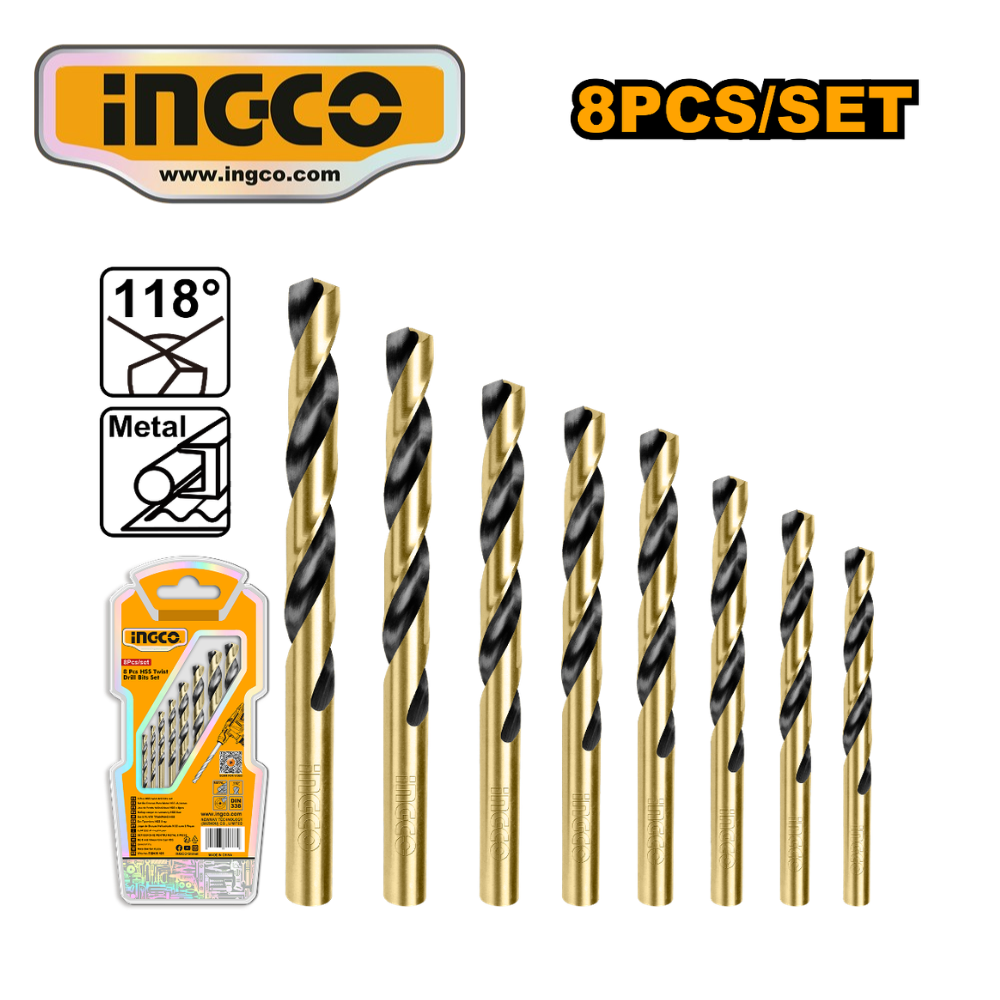 AKDB0801 SET 8 BROCAS HSS PARA METAL (2-8MM) - #AKDB0801 - Imagen 1