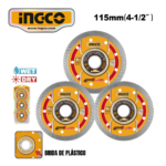 SET 3 DISCOS DIAMANTADOS  4.1/2" (115mm) - #DMD0511503