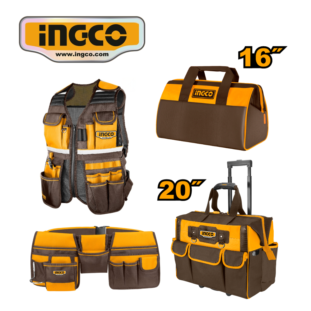 COS230910 KIT 4 PORTA HERRAMIENTAS CHALECO+MALETA CON RUEDAS+BOLSO+CINTURÓN - #COS230910 - Imagen 1