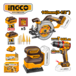 KIT TALADRO 66NM + LIJADORA + CIRCULAR 5.1/2" - #COSLI241193