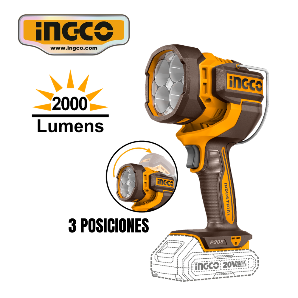 CWLI2088 web LINTERNA 2000 LÚMENES DE 20V SIN BATERÍA/CARGADOR - #CWLI2088 - Imagen 1