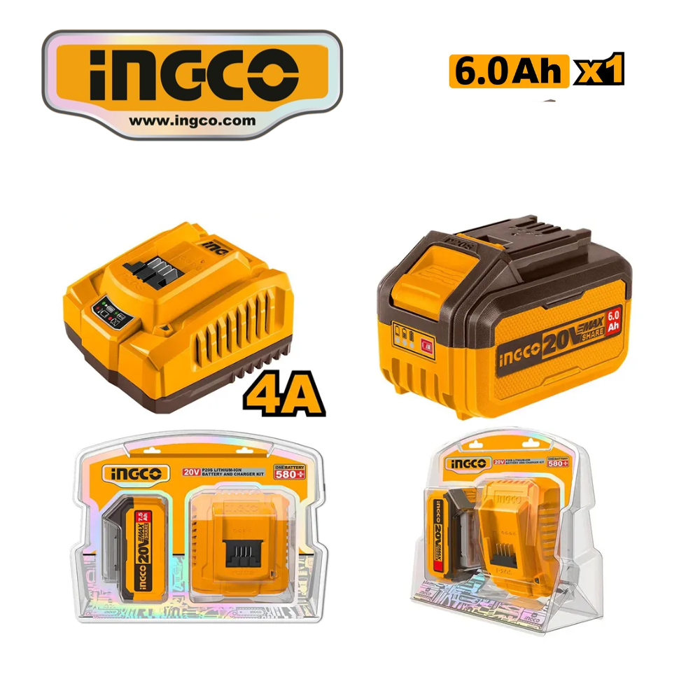 FBCPK1416 SET 1 BATERÍA 20V 6.0AH + CARGADOR RÁPIDO 4A - #FBCPK1416 - Imagen 1