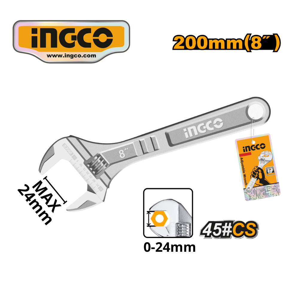 HADW131082 WEB (2) LLAVE AJUSTABLE CROMADA 8" - #HADW131082 - Imagen 1