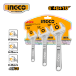 SET 3PZ LLAVES AJUSTABLES CROMADAS - #HADWK031