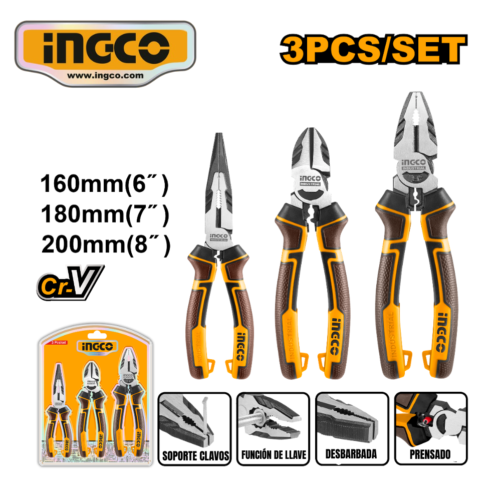 HKHLPS2831 web SET 3PZ ALICATES INDUSTRIAL (8",7",6") - #HKHLPS2831 - Imagen 1