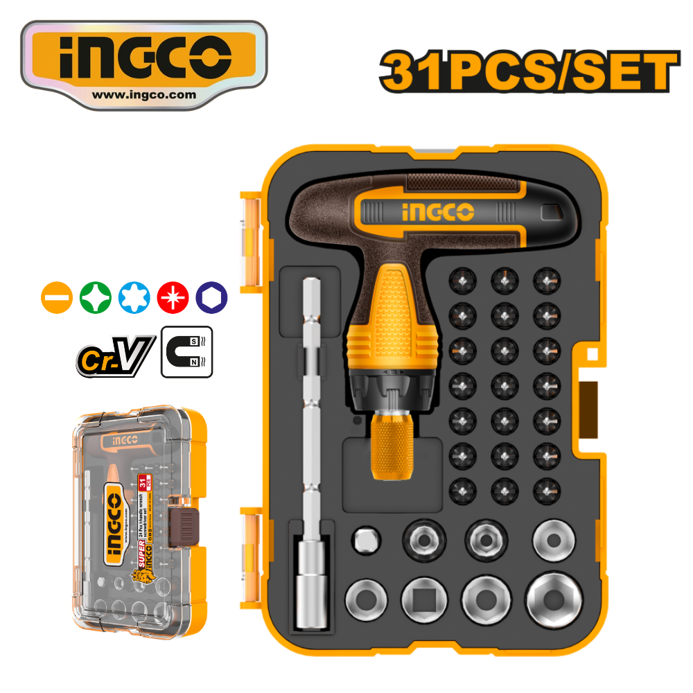 HKSDB0318 WEB SET 31PZ DESTORNILLADOR CON MANGO EN "T" - #HKSDB0318 - Imagen 1