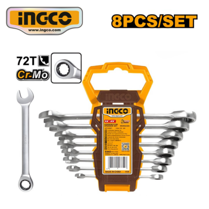 SET 8PZ LLAVES MIXTAS RATCHET (8-19MM) - #HKSPAR1082