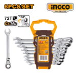 SET 8PZ LLAVES MIXTAS RATCHET ARTICULADA (8-19MM) - #HKSPAR1083