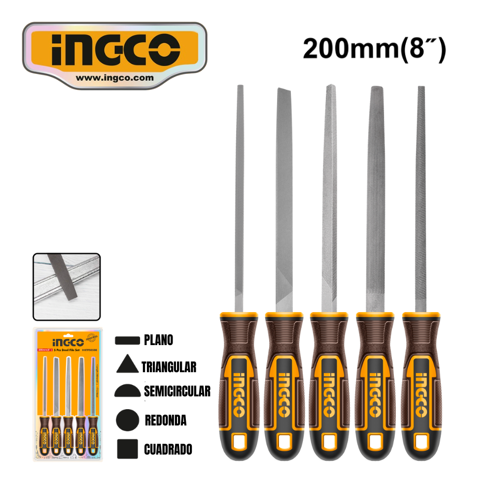 HKTFS0508 SET 5PZ DE LIMAS LARGAS PARA METAL - #HKTFS0508 - Imagen 1