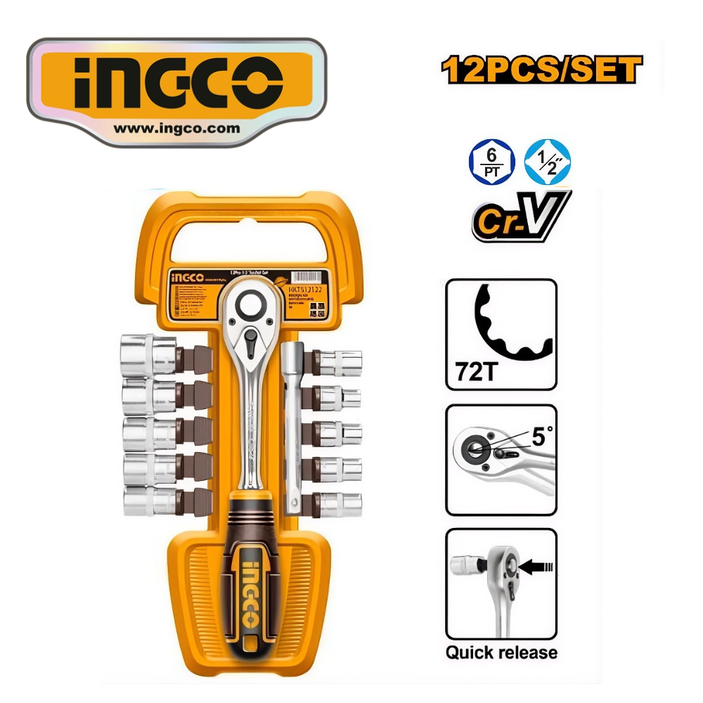 HKTS12122 SET 12 DADOS + RATCHET DE 1/2" - #HKTS12122 - Imagen 1