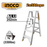 ESCALERA DOBLE ALUMINIO 2x5 PASOS 150KG - #HLAD01051