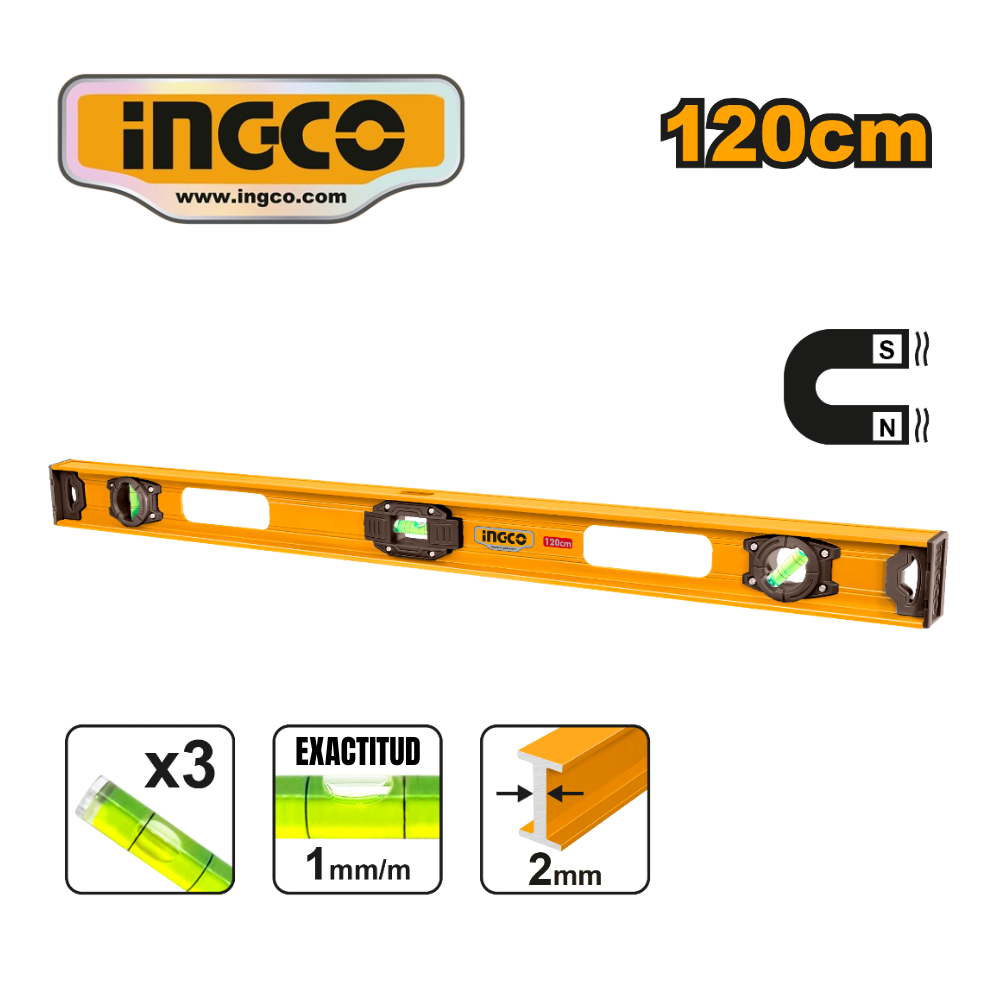 HSL28120 web NIVEL DE ALUMINIO MAGNÉTICO 120CM - #HSL28120 - Imagen 1
