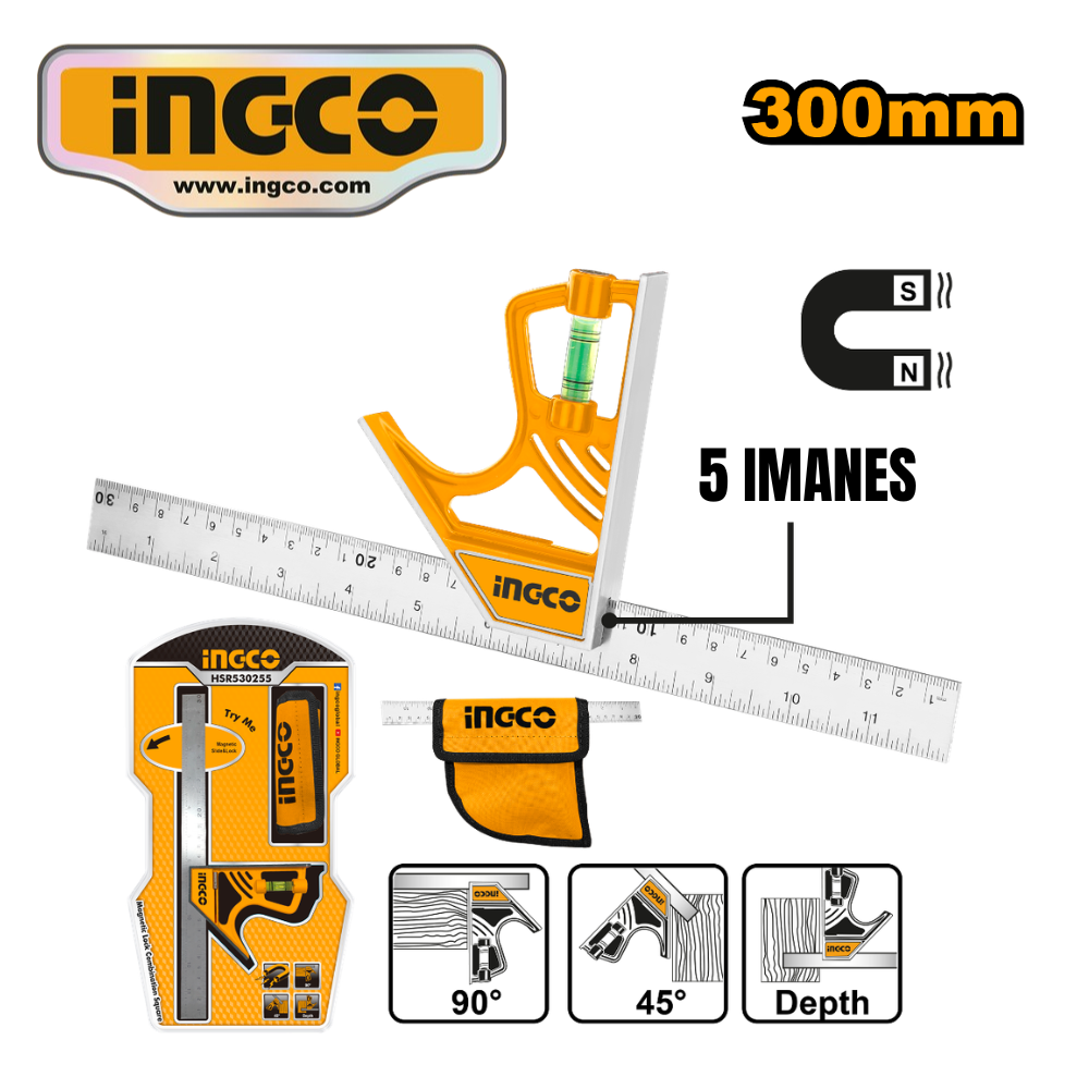 HSR530255 web ESCUADRA COMBINACIÓN MAGNÉTICA 12" (300MM) - #HSR530255 - Imagen 1