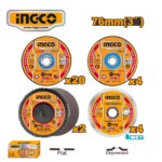 SET 30 DISCOS DE 3" CORTE METAL/FLAP/CONCRETO/DESBASTE - #MCD07630