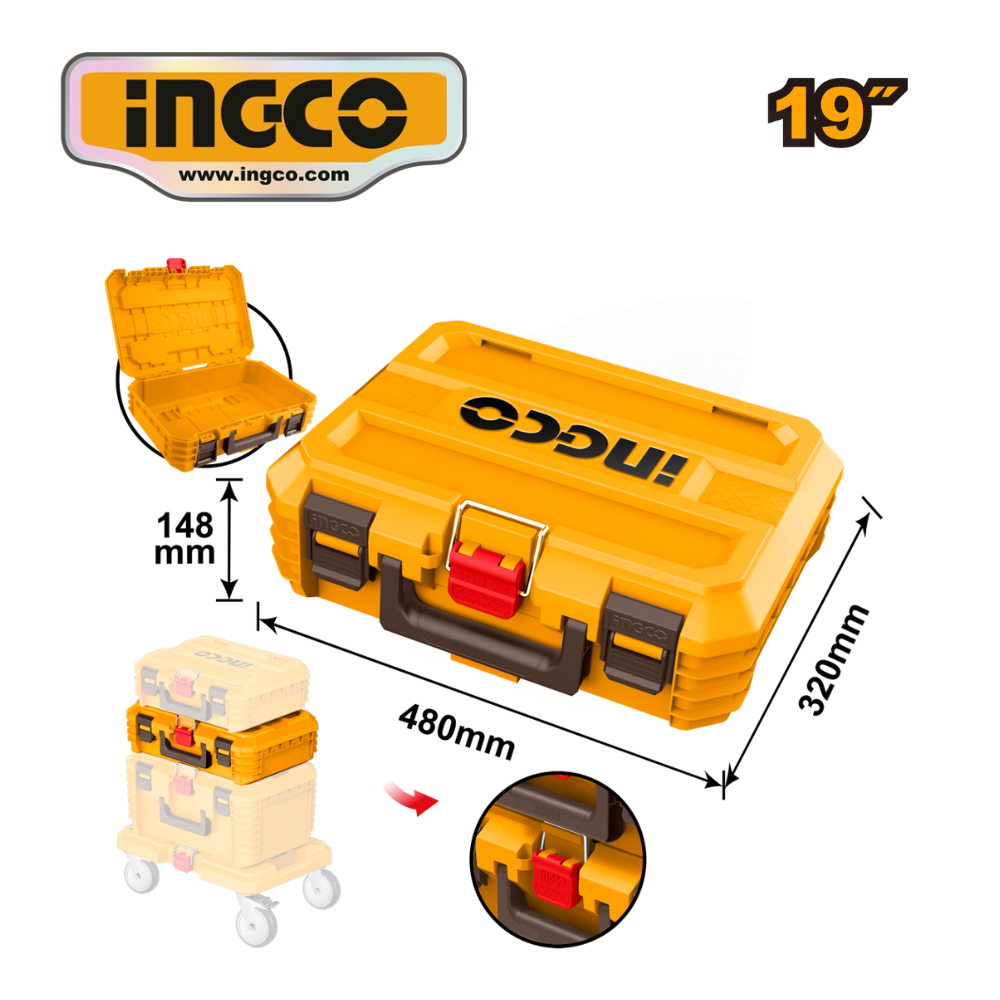 PBXS102 CAJA HERRAMIENTAS DE 19" APILABLE BROCHE PLÁSTICO - #PBXS102 - Imagen 1