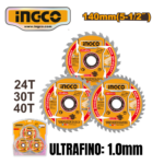 SET 3 DISCOS CORTE MADERA 5.1/2" (24D-30D-40D) - #TSB4003