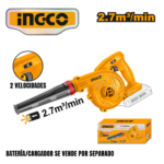 SOPLADORA 20V 2.7m³/min SIN BATERÍA/CARGADOR - #CABLI20018