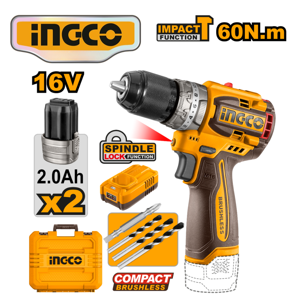 CIDLI16682 TALADRO PERCUTOR 60NM DE 16V - #CIDLI16682 - Imagen 1