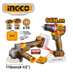 TALADRO PERCUTOR 66NM + ESMERIL 4.1/2" + ACCESORIOS - #CKLI20273