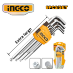 SET 9PZ LLAVE ALLEN PUNTA BOLA EXTRA LARGO - #HHK12092