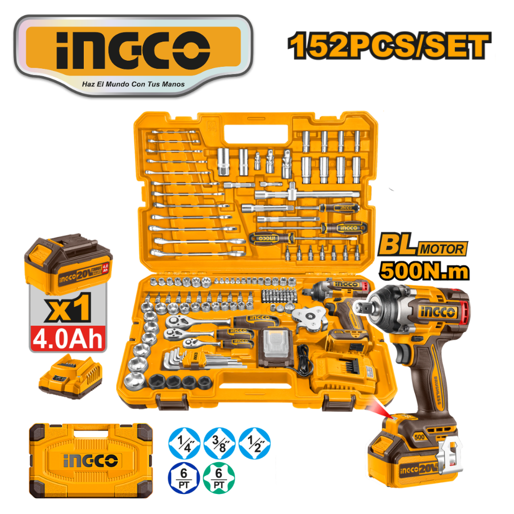 HKTHP31521 web KIT 152PZ HERRAMIENTAS MECÁNICO + LLAVE IMPACTO 500NM - #HKTHP31521 - Imagen 1