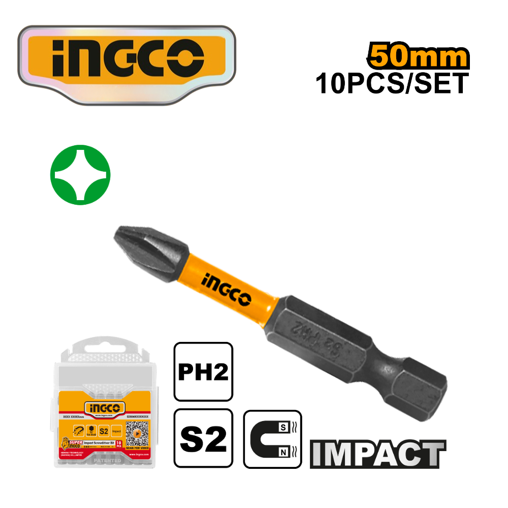 SDBIM11PH223 SET 10 PUNTAS DE IMPACTO IMANTADA PH 2x50MM - #SDBIM11PH223 - Imagen 1
