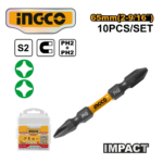 SET 10 PUNTAS DE IMPACTO IMANTADA PH2+PH2 65MM - #SDBIM21PH233