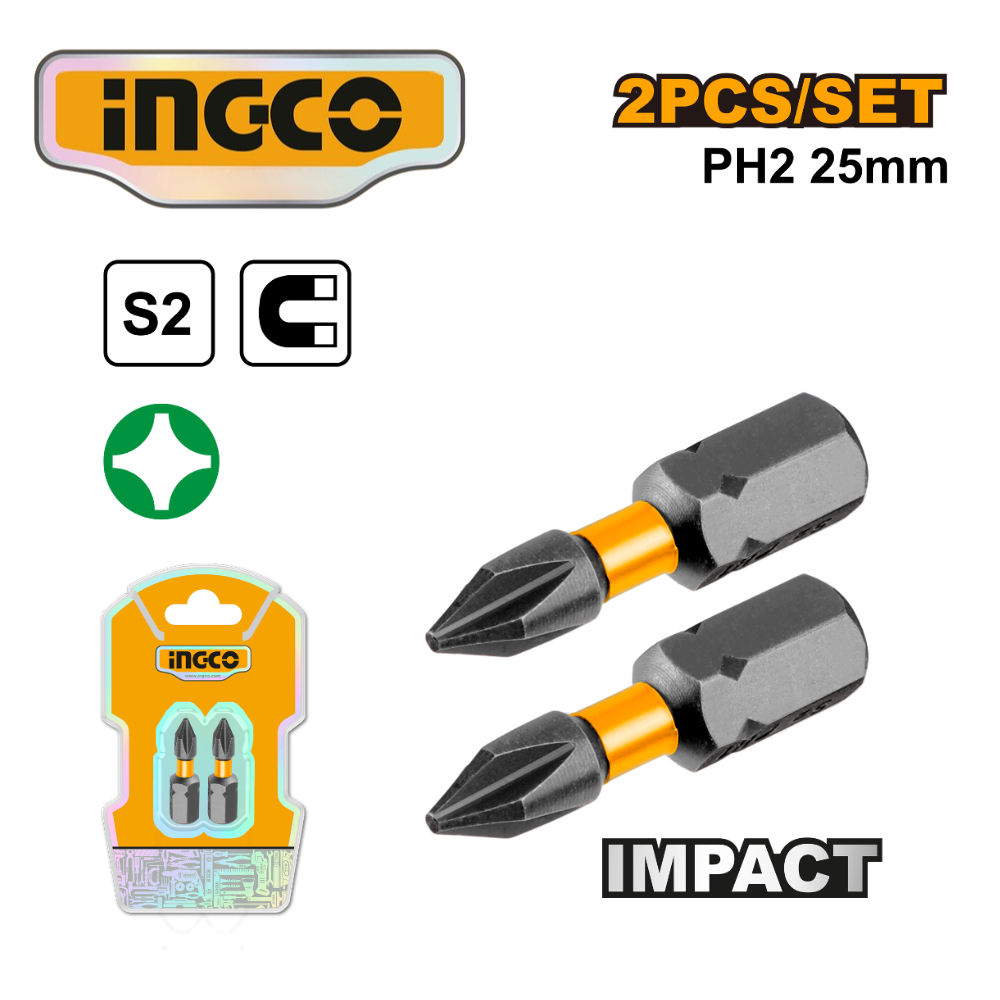 SDBIM71PH225 SET 2 PUNTAS DE IMPACTO IMANTADA PH2 - 25MM - #SDBIM71PH225 - Imagen 1