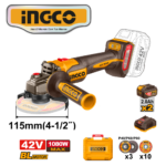 ESMERIL 1080W 4.1/2" + 01 BATERÍA 2.5Ah + 01 CARGADOR + ACCESORIOS - #CAGLI4108112
