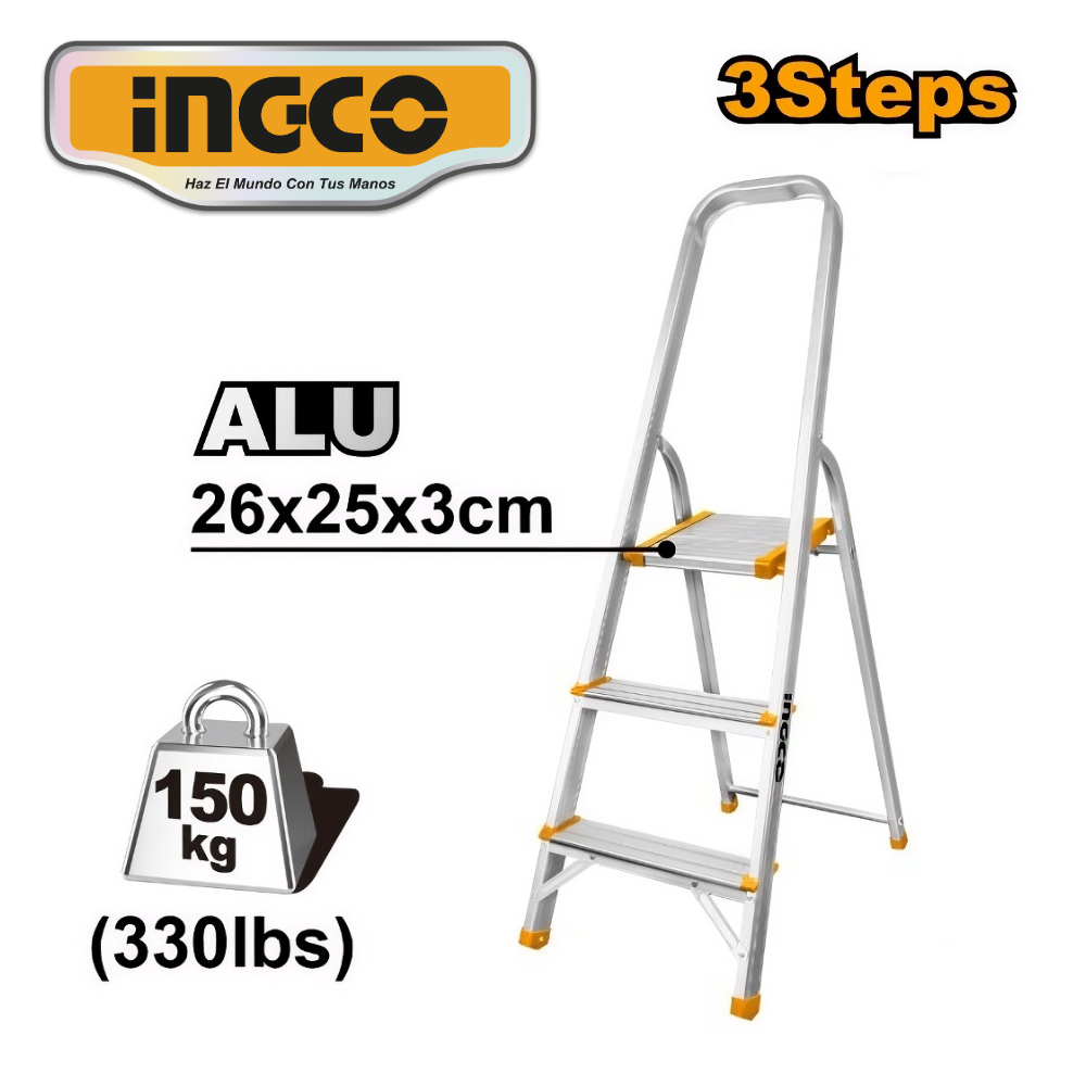 HLAD06031 web ESCALERA DE ALUMINIO DE 3 PASOS - #HLAD06031 - Imagen 1