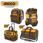 KIT 4 PORTAHERRAMIENTAS MOCHILA+CHALECO+VALIJA+BOLSO - #COS230914