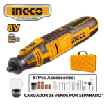 MINI AMOLADORA 8V CONECTOR TIPO C + 65PZ ACCESORIOS - #CMGLI0801