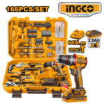 SET TALADRO PERCUTOR 66NM + 166 ACCESORIOS - #HKTHP41662