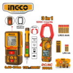 KIT 3PZ MEDIDOR LÁSER 100M + PINZA AMPERIMÉTRICA + PROBADOR DE CORRIENTE - #HLDD241202